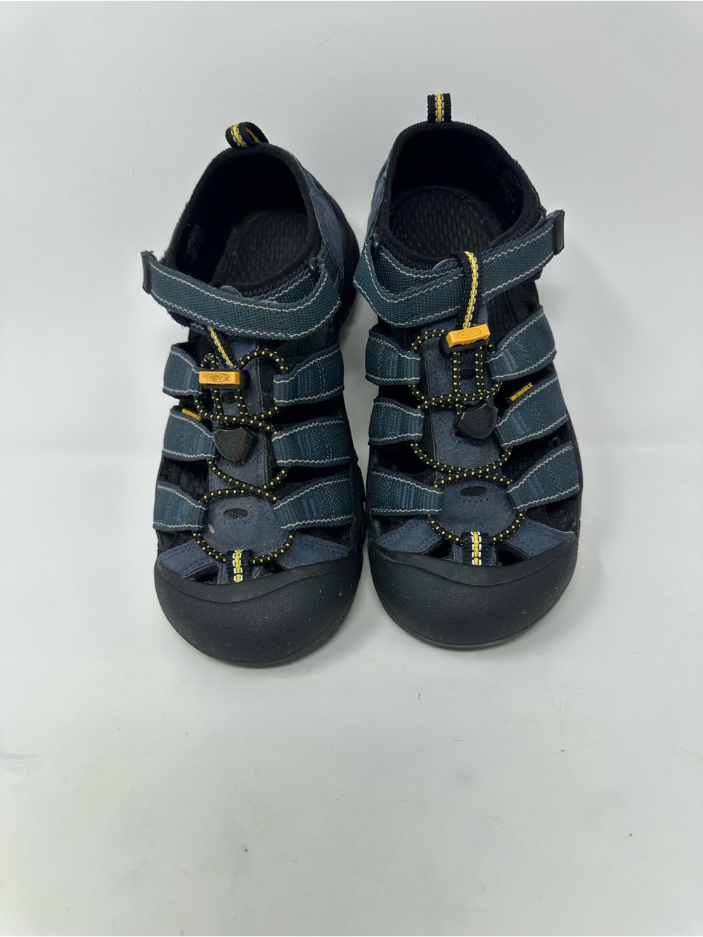 Keen Newport H2 Navy Blue and Yellow Big Kids Youth Size 5